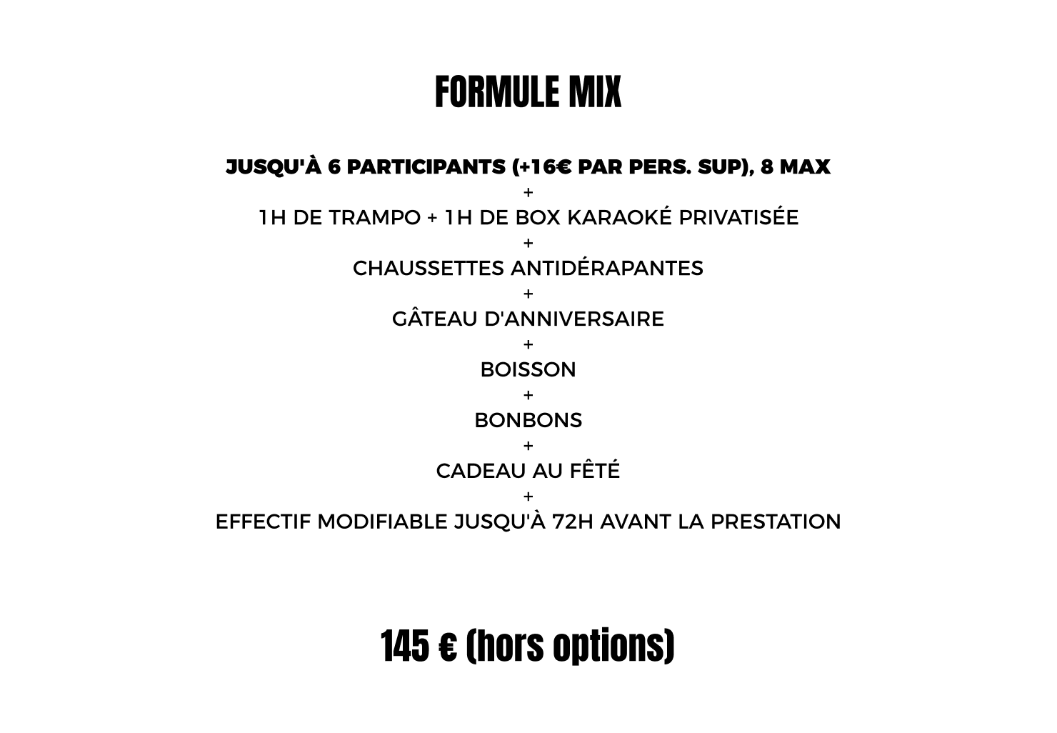 FORMULE MIX - JUMP SESSION - ANNIVERSAIRES